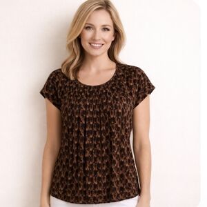Talbots | Brown Patterned Lightweight  Blouse